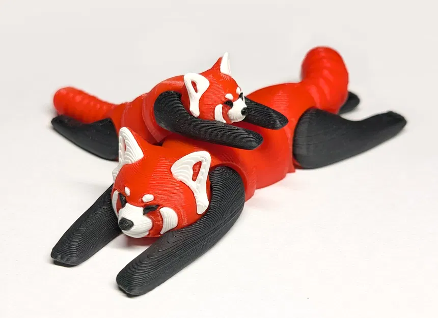 Gấu trúc đỏ có khớp nối – Các bộ phận riêng biệt / Một mảnh cho in đa màu - Image 2