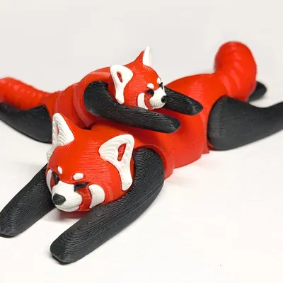 Gấu trúc đỏ có khớp nối – Các bộ phận riêng biệt / Một mảnh cho in đa màu