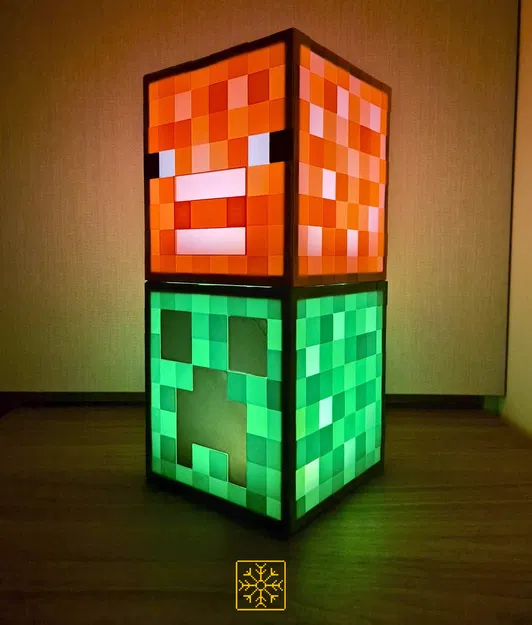 Đèn Minecraft Creeper – Dễ In & Lắp Ráp Đèn Bàn - Image 3