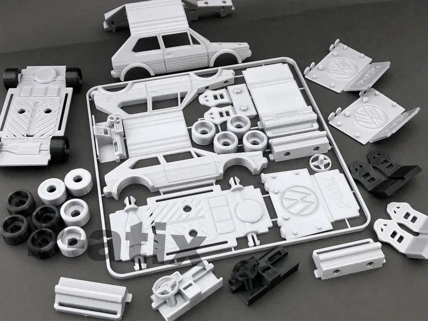 Mô hình Golf GTI mk1 dạng thẻ bài đơn giản - Image 2