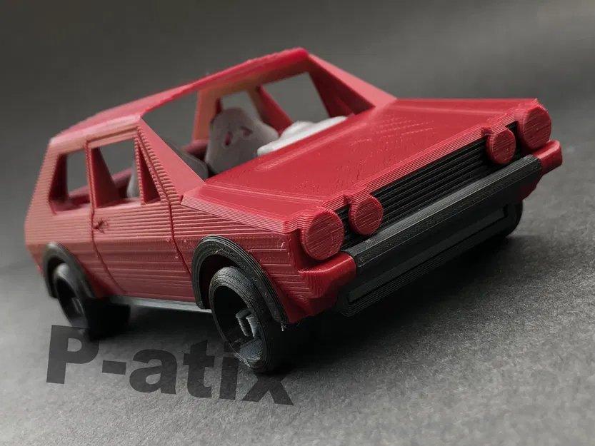 Mô hình Golf GTI mk1 dạng thẻ bài đơn giản - Image 4