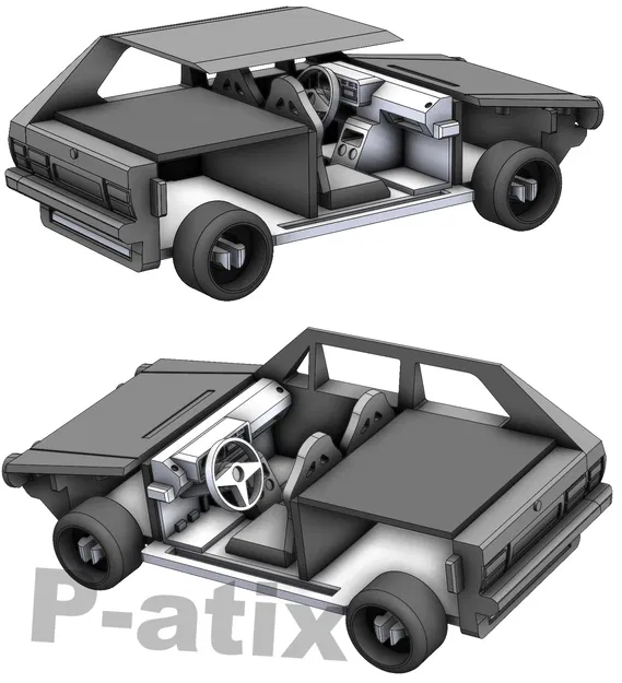 Mô hình Golf GTI mk1 dạng thẻ bài đơn giản - Image 9