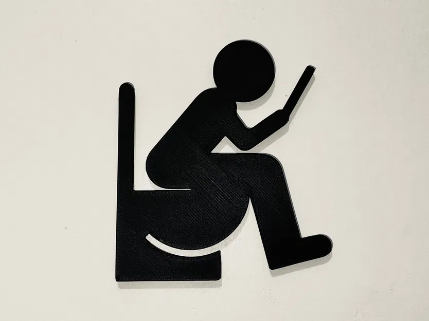 Biển Báo Nhà Vệ Sinh WC - Người Dùng Điện Thoại Thông Minh - Image 1