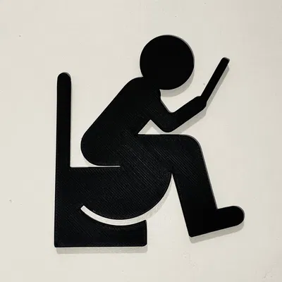 Biển Báo Nhà Vệ Sinh WC - Người Dùng Điện Thoại Thông Minh