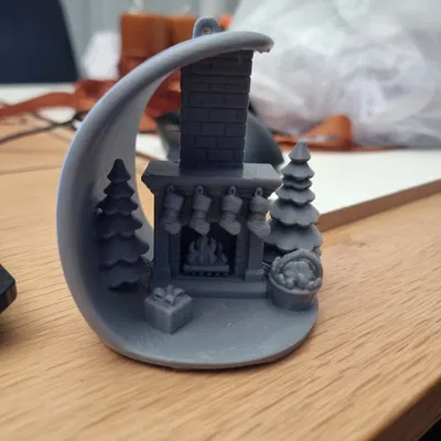 Mô hình trang trí lò sưởi Giáng Sinh