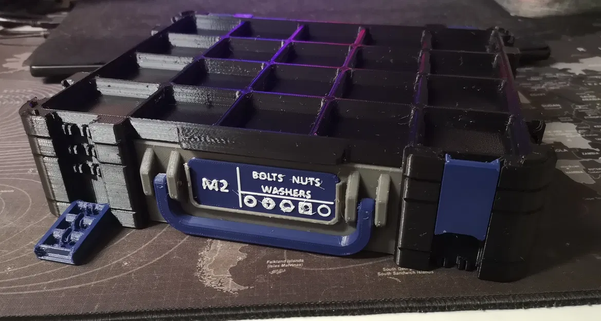 Hộp lưu trữ Gridfinity có bản lề FlipOver (lật nắp lại để tiết kiệm không gian) - Image 1