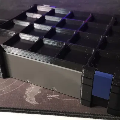 Hộp lưu trữ Gridfinity có bản lề FlipOver (lật nắp lại để tiết kiệm không gian)