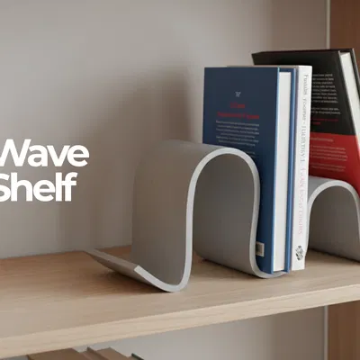 Kệ Sách WaveShelf - Phong Cách Sóng Biển Hiện Đại