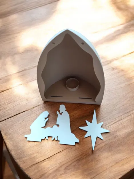 Mô Hình Cảnh Chúa Giáng Sinh Tối Giản Có Vòm Ánh Sáng - Image 6