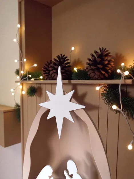 Mô Hình Cảnh Chúa Giáng Sinh Tối Giản Có Vòm Ánh Sáng - Image 7