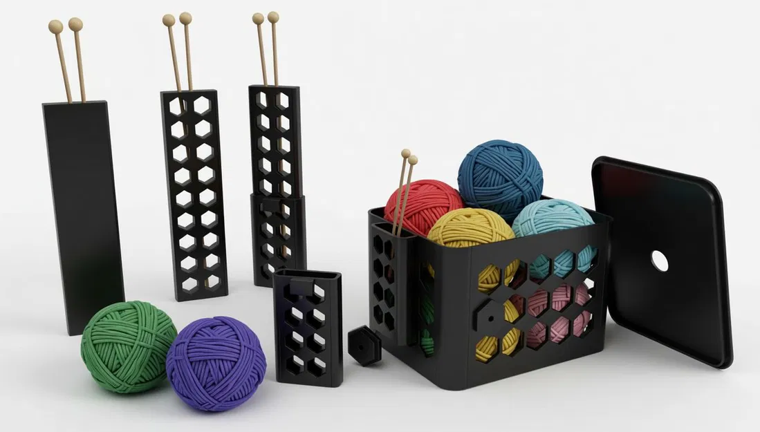 Hộp đựng len kiêm chỗ cắm kim đan - Image 1