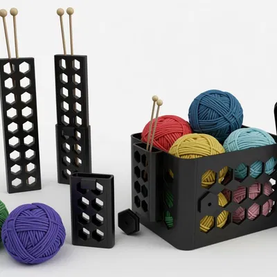 Hộp đựng len kiêm chỗ cắm kim đan