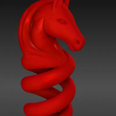 Mặt Dây Chuyền / Móc Khóa Hình Ngựa Xoắn Ốc – Mẫu In 3D Nghệ Thuật