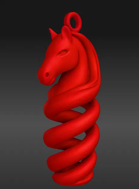 Mặt Dây Chuyền / Móc Khóa Hình Ngựa Xoắn Ốc – Mẫu In 3D Nghệ Thuật - Image 2