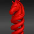 Mặt Dây Chuyền / Móc Khóa Hình Ngựa Xoắn Ốc – Mẫu In 3D Nghệ Thuật - Thumbnail 2