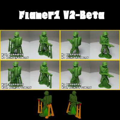 Quân Lính Lowpoly - Lính Đồ Chơi Bộ Binh Lính WW2 Phun Lửa Siêu Bền