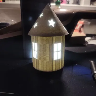 Chân Nến Giáng Sinh Hình Ngôi Nhà Cho Nến LED