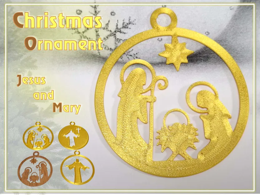 Móc treo Giáng Sinh _ Chúa Giêsu và Đức Mẹ - Image 1