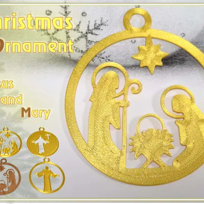 Móc treo Giáng Sinh _ Chúa Giêsu và Đức Mẹ