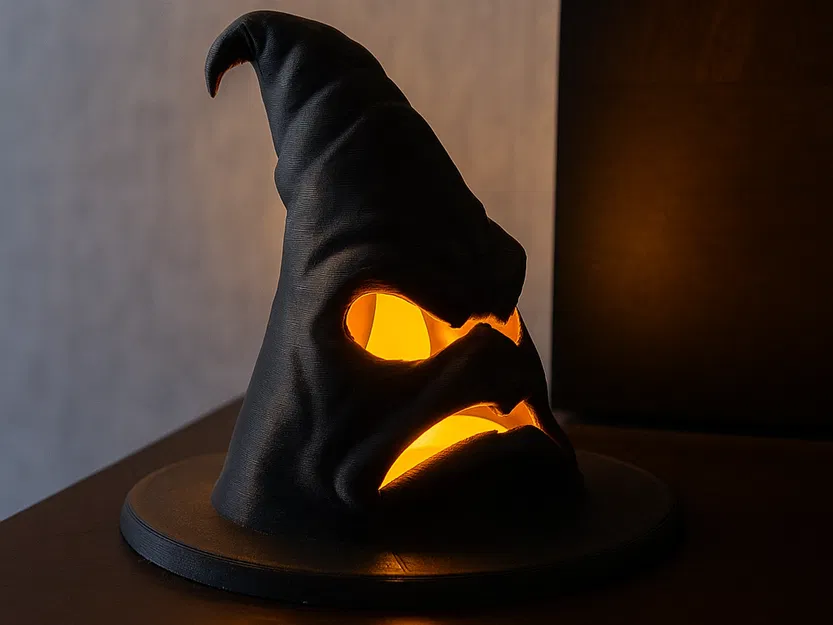Mũ Phù Thủy Halloween Mặt Khó Tính - Đèn LED Tealight - Image 1