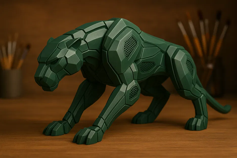 Tượng Báo Đen Cyberpunk - Image 1