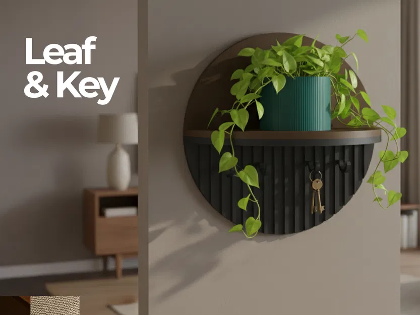 Chân Móc Chìa Khóa Hình Lá & Chìa Khóa Treo Tường - Image 1
