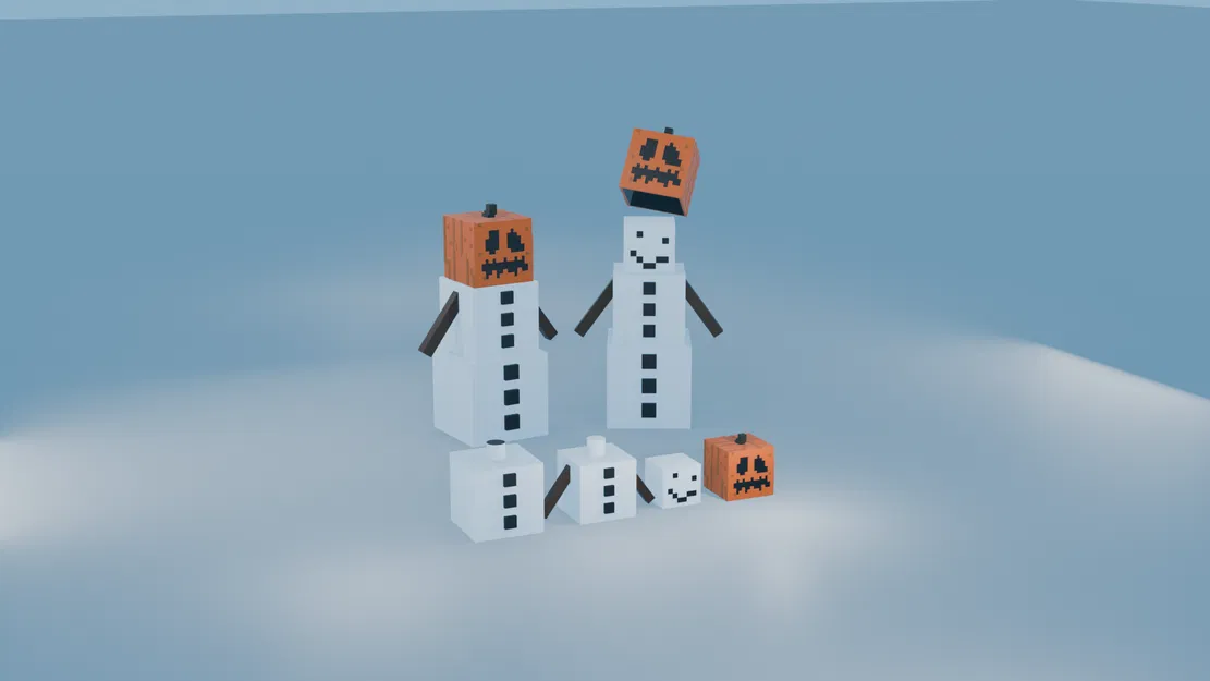 Mô hình Người Tuyết Minecraft Trang Trí Giáng Sinh Mùa Đông - Image 1