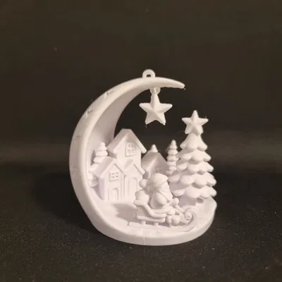 Cảnh Làng Mạc Mùa Đông Của Ông Già Noel - Vật Trang Trí Cây Thông Noel