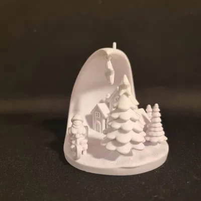 Cảnh Làng Mạc Mùa Đông Của Ông Già Noel - Vật Trang Trí Cây Thông Noel