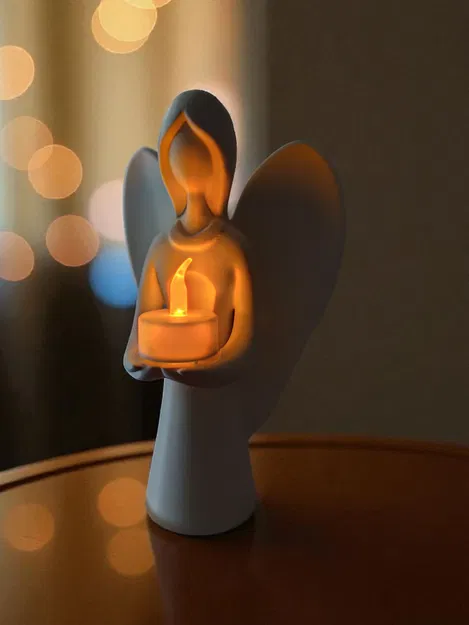 Thiên thần Giáng Sinh mang ánh sáng - Chân nến Tealight - Image 1