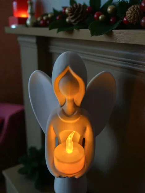 Thiên thần Giáng Sinh mang ánh sáng - Chân nến Tealight - Image 3