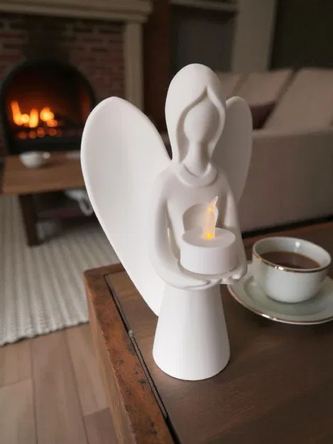 Thiên thần Giáng Sinh mang ánh sáng - Chân nến Tealight - Image 4