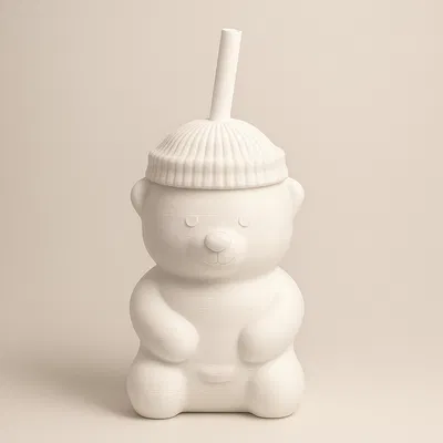 Mô hình Gấu Starbucks kèm Ống hút