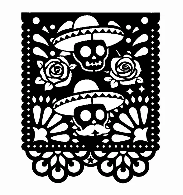 Mẫu Papel Picado cho Lễ Dia De Los Muertos (Ngày của Người Chết) - Image 8