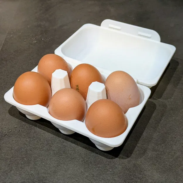 Hộp Đựng Trứng (6 quả và 4 quả) - Bản Lề - Xếp Chồng - In Liền - Image 1