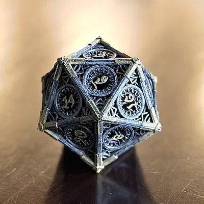 Xúc Xắc D20 Hoa Văn - 100mm DnD Die