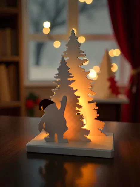 Mô hình trang trí Ông Già Noel với giá đỡ nến LED - Image 1