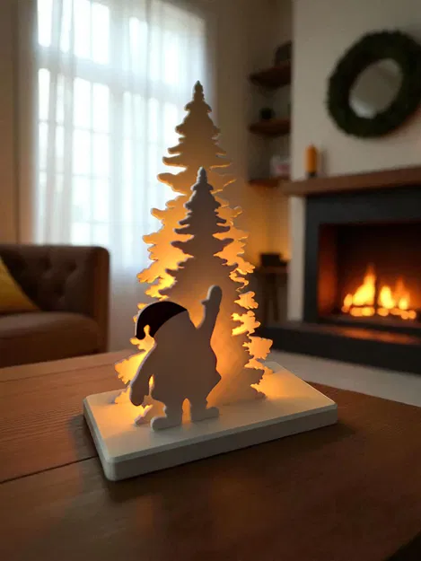 Mô hình trang trí Ông Già Noel với giá đỡ nến LED - Image 2