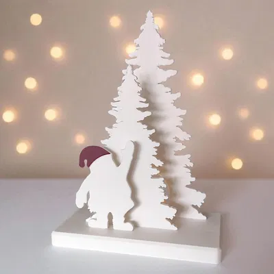 Mô hình trang trí Ông Già Noel với giá đỡ nến LED