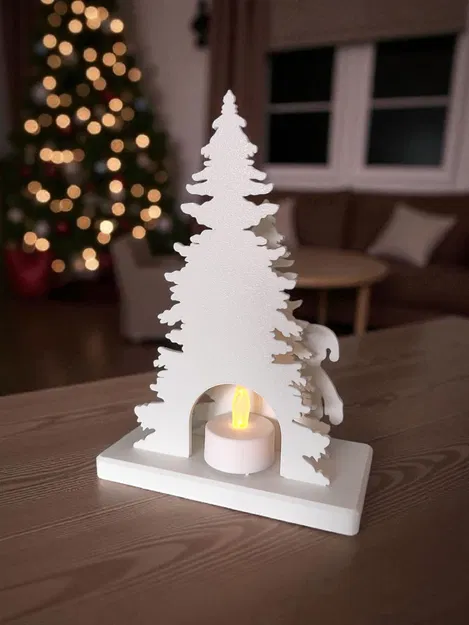 Mô hình trang trí Ông Già Noel với giá đỡ nến LED - Image 5