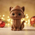 Tượng Mèo Đội Mũ Khăn Xmas Mùa Đông - Thumbnail 1