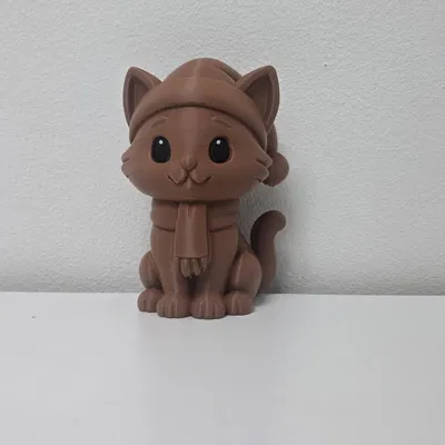 Tượng Mèo Đội Mũ Khăn Xmas Mùa Đông