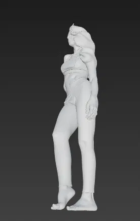 Vợt Casual Woman 3D In Được Hình Nữ Tính Với Quần Jeans Và Áo Crop Top - Image 2