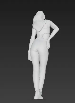 Vợt Casual Woman 3D In Được Hình Nữ Tính Với Quần Jeans Và Áo Crop Top - Image 3