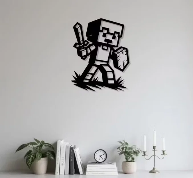Tranh Dán Tường "Chiến Binh Pixel" Minecraft - Image 1