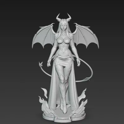 Nữ Hoàng Quỷ - Mô Hình Succubus Fantasy In 3D Có Cánh và Lửa