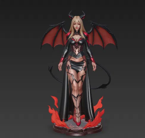 Nữ Hoàng Quỷ - Mô Hình Succubus Fantasy In 3D Có Cánh và Lửa - Image 2