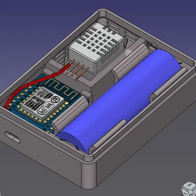 Vỏ Cảm Biến Độ Ẩm (DHT22, Wemos D1 mini) Có Khay Pin
