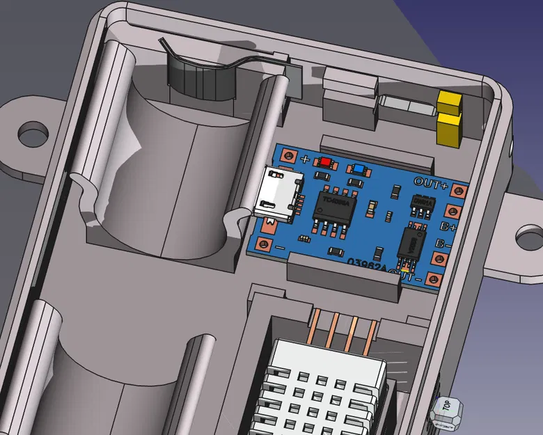 Vỏ Cảm Biến Độ Ẩm (DHT22, Wemos D1 mini) Có Khay Pin - Image 7