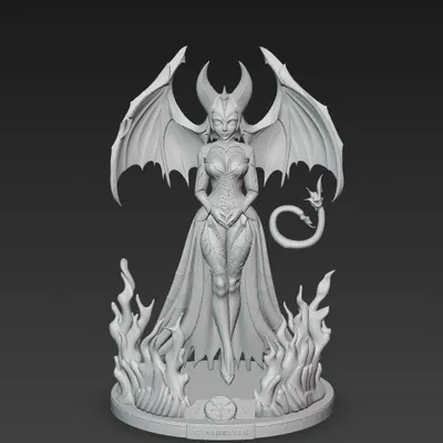 Nữ Hoàng Địa Ngục - Mô Hình Demon Girl Fantasy Tăm Tối In 3D
